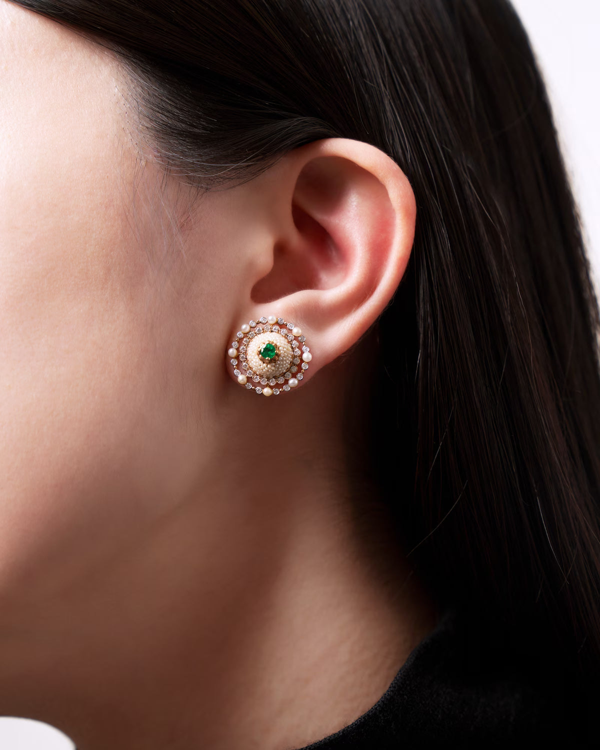 EMERALD PEARL EARRINGS