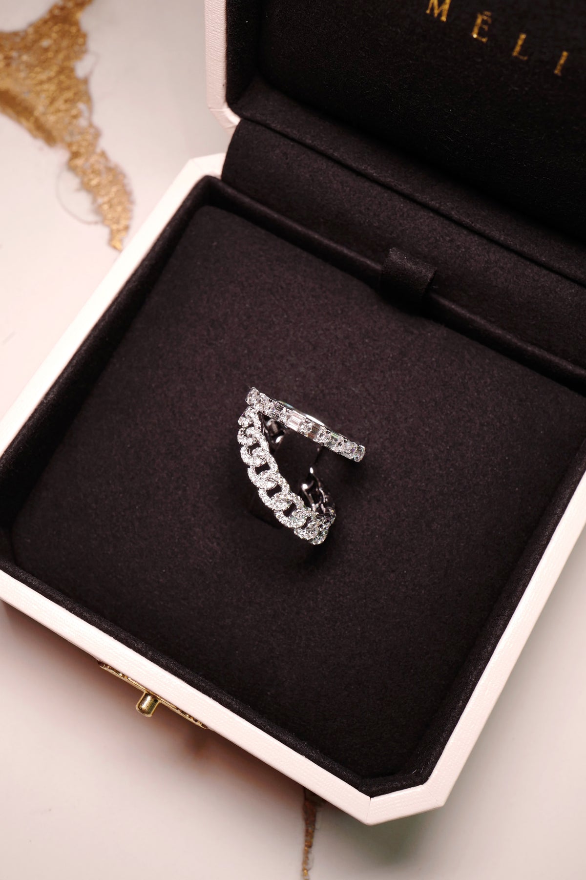 DIAMOND DOUBLE CHAIN RING