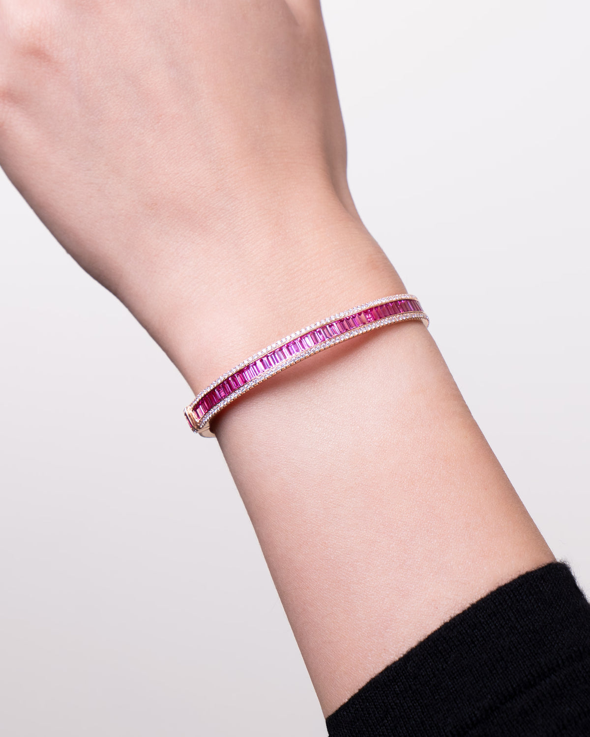 PINK SAPPHIRE DIAMOND BANGLE