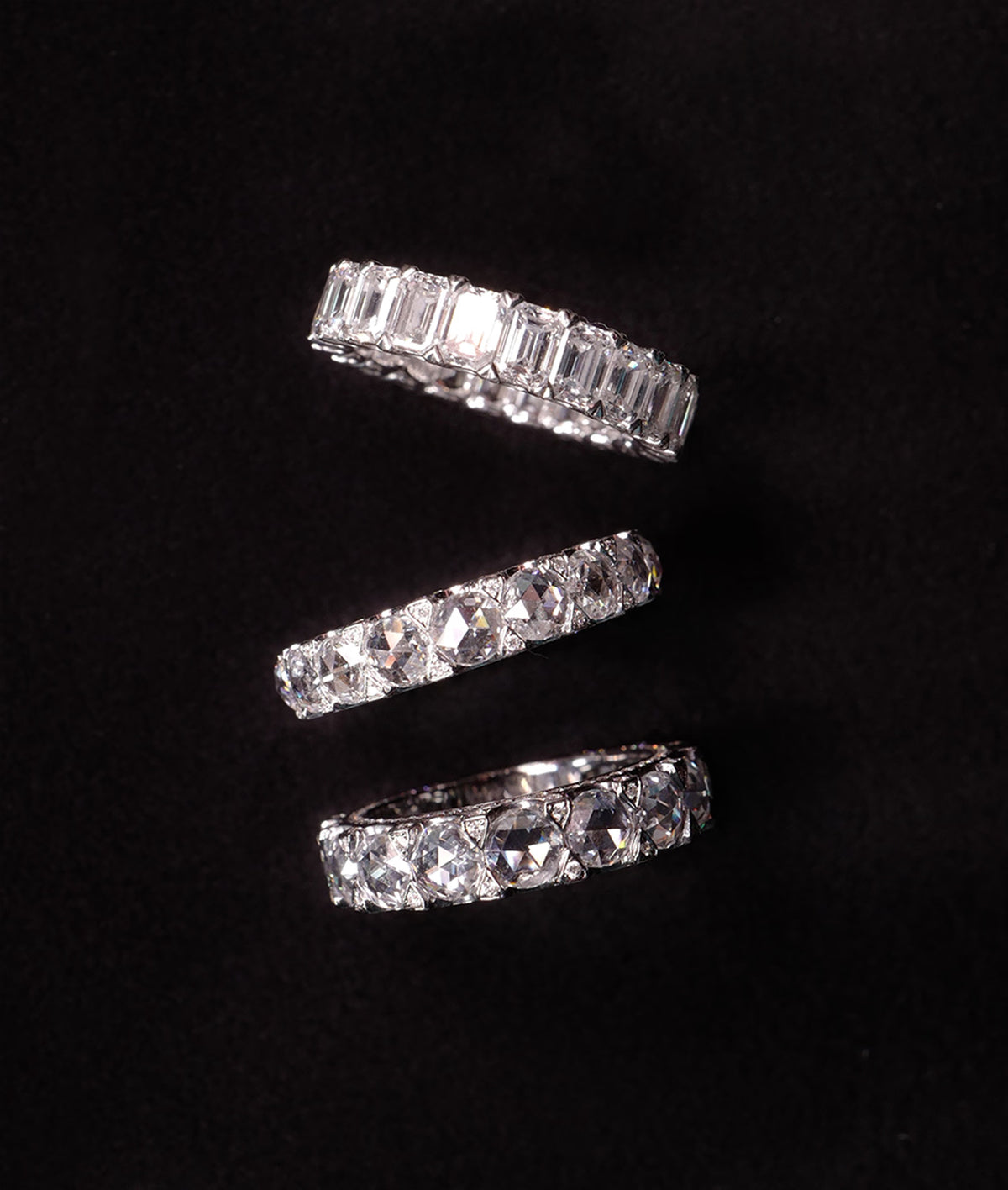 ROSE CUT DIAMOND ETERNITY RING