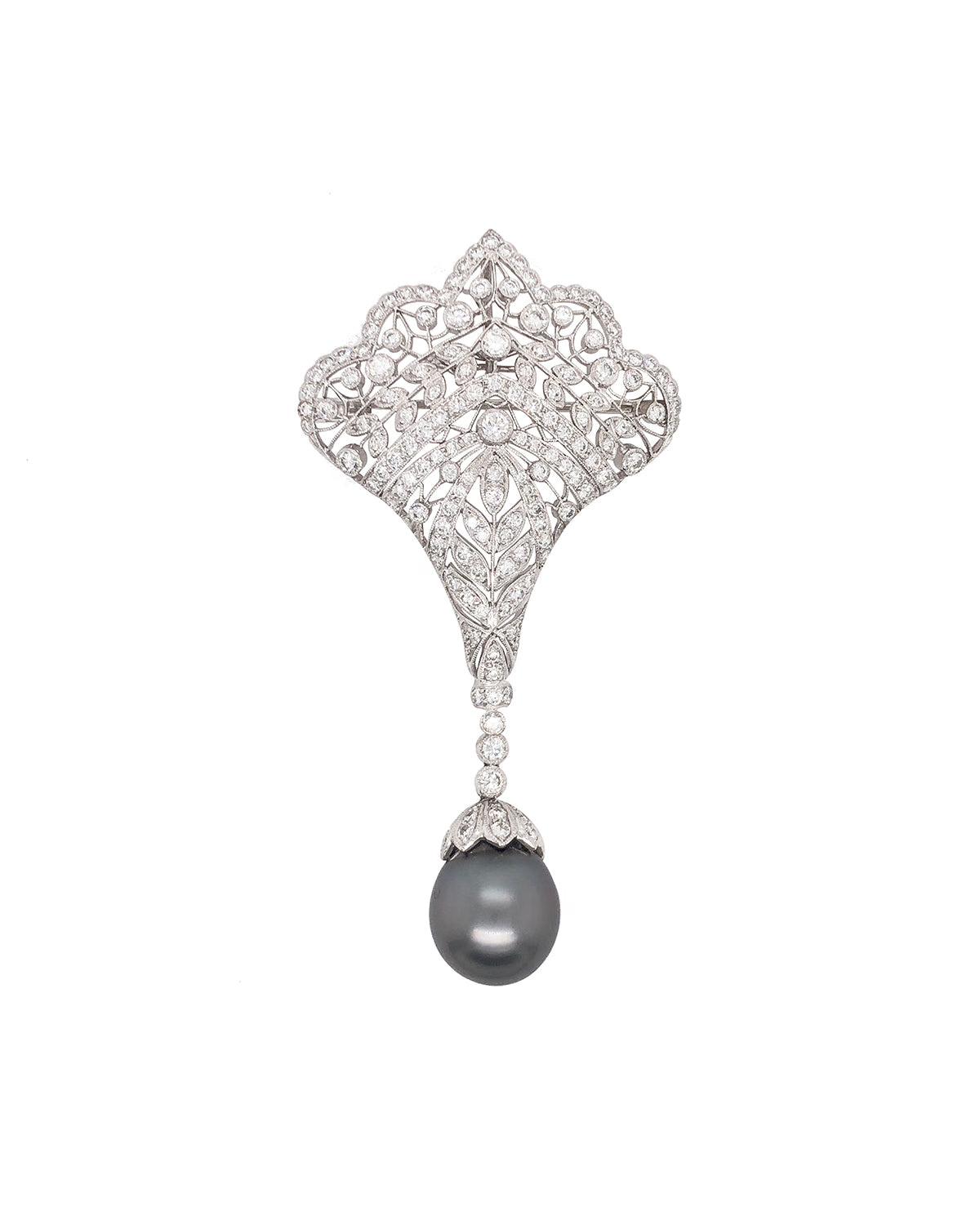 SOUTH SEA PEARL DIAMOND BROOCH