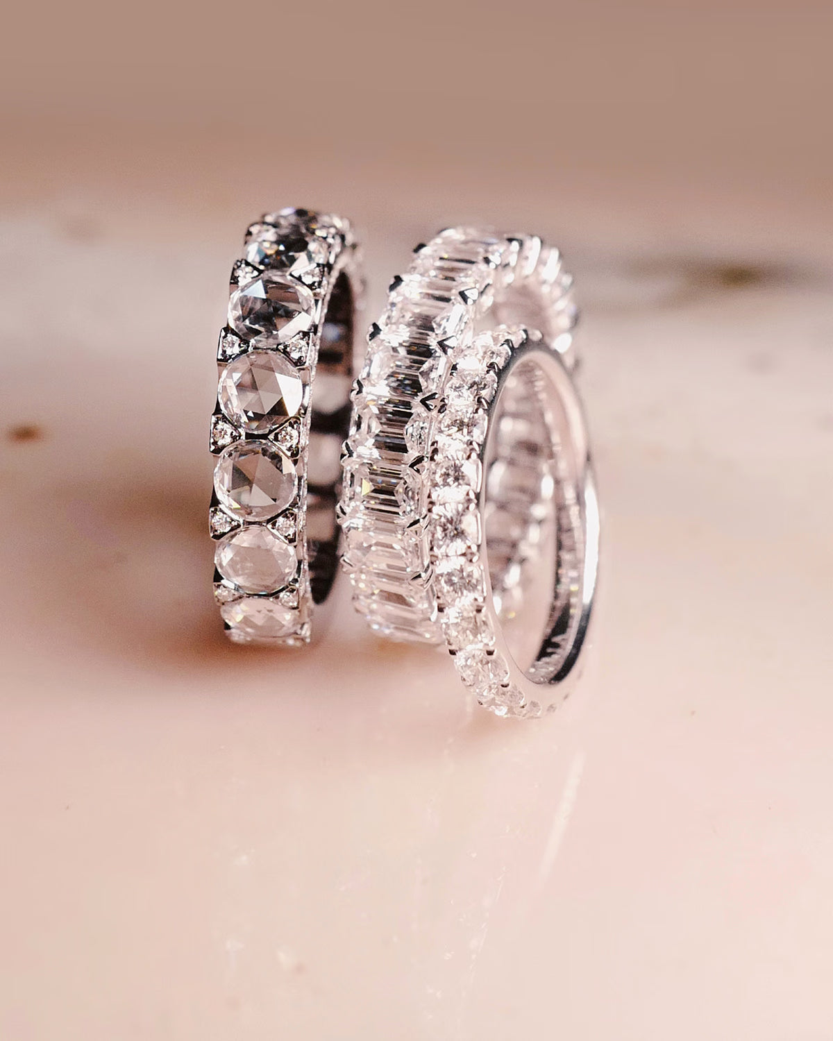 ROSE CUT DIAMOND ETERNITY RING