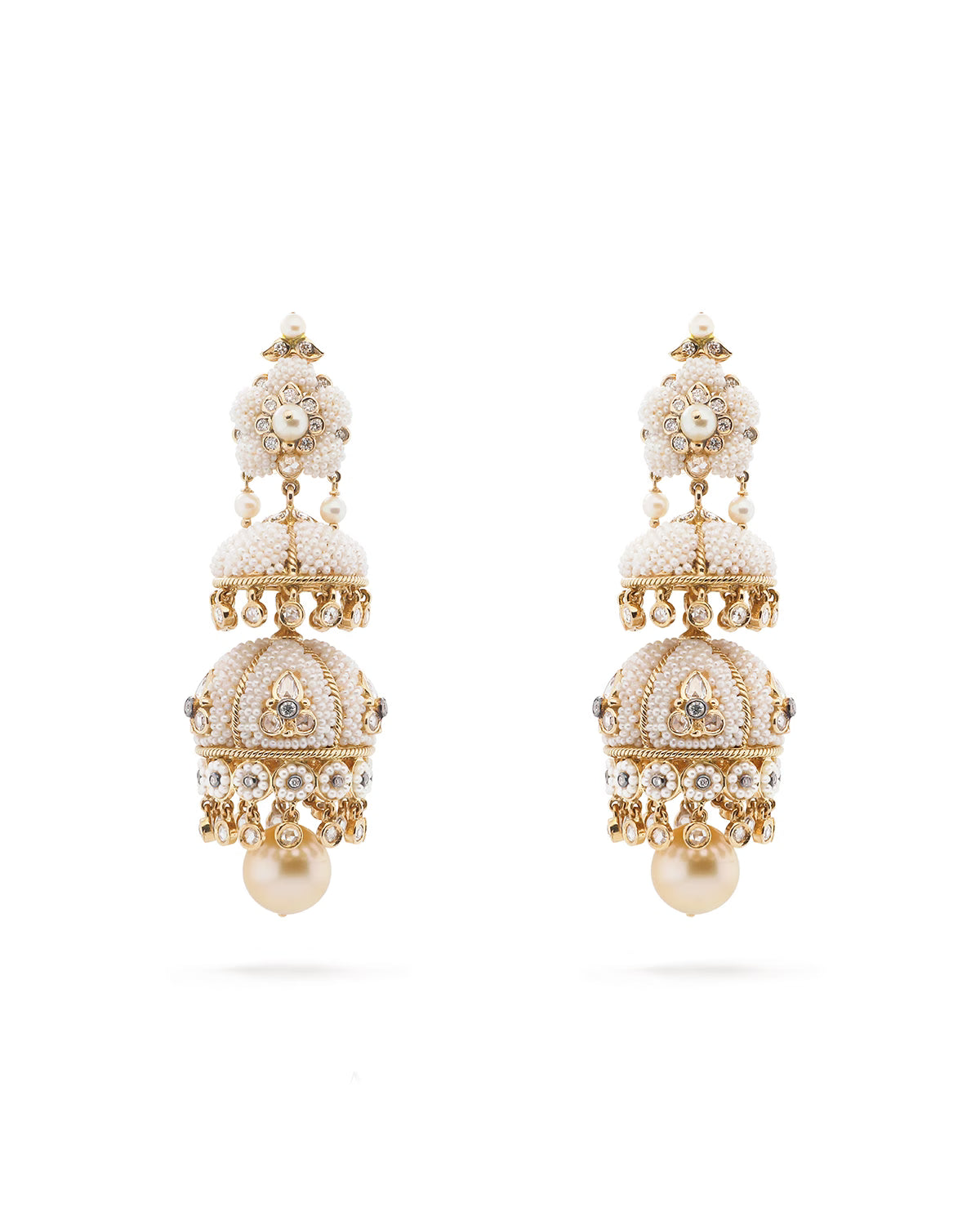 THREE-TIER CHANDELIER EARRINGS