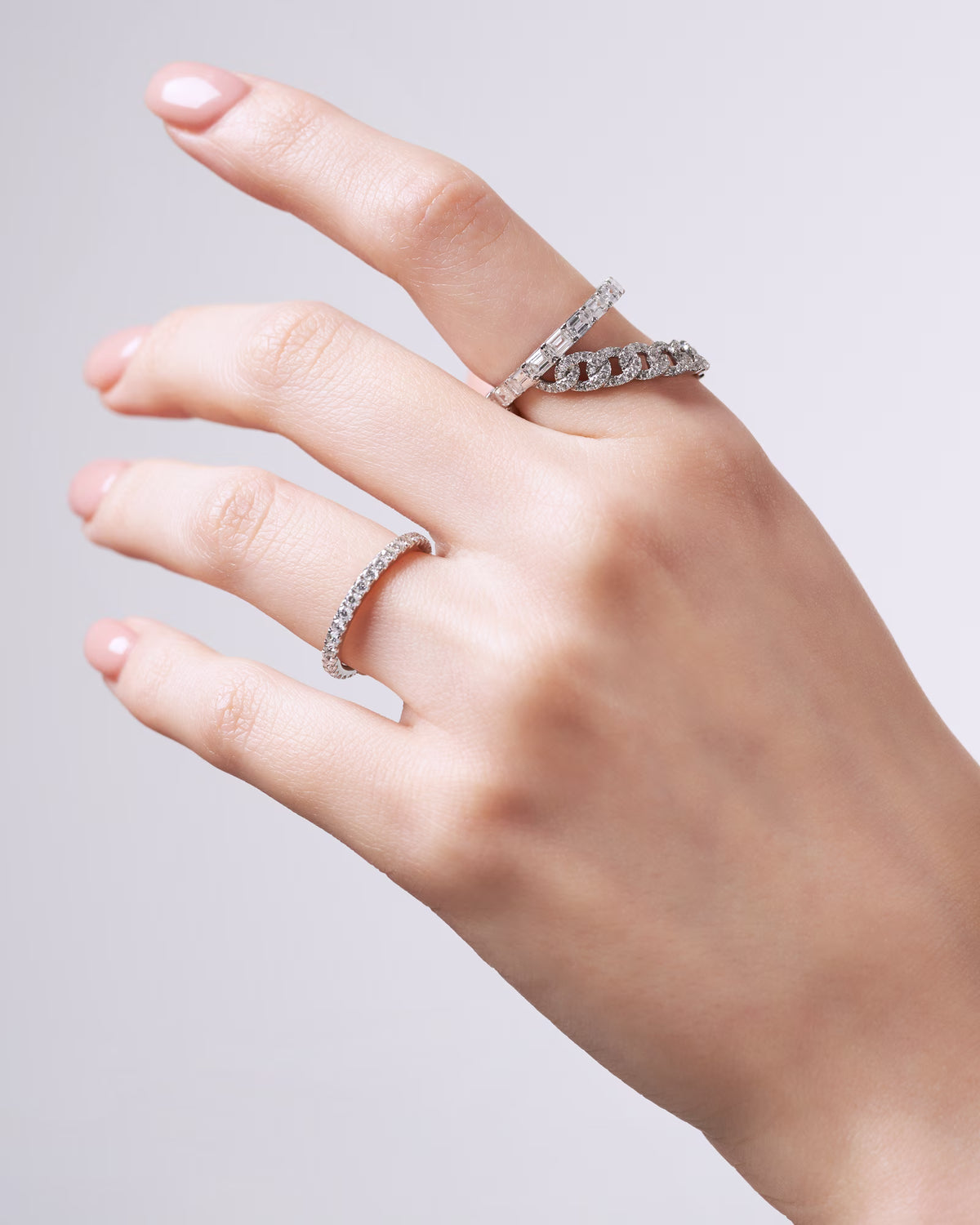 DIAMOND DOUBLE CHAIN RING