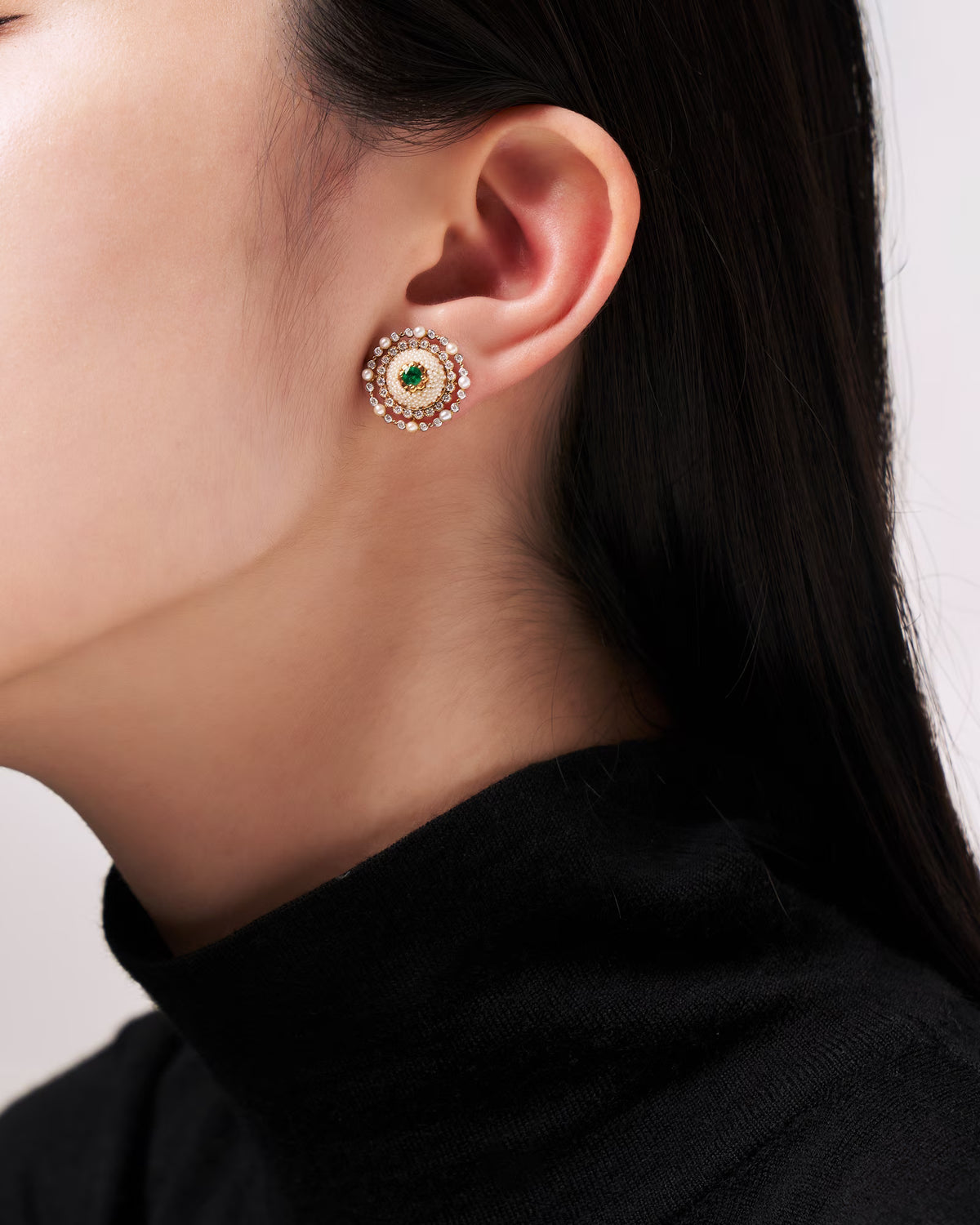 EMERALD PEARL EARRINGS