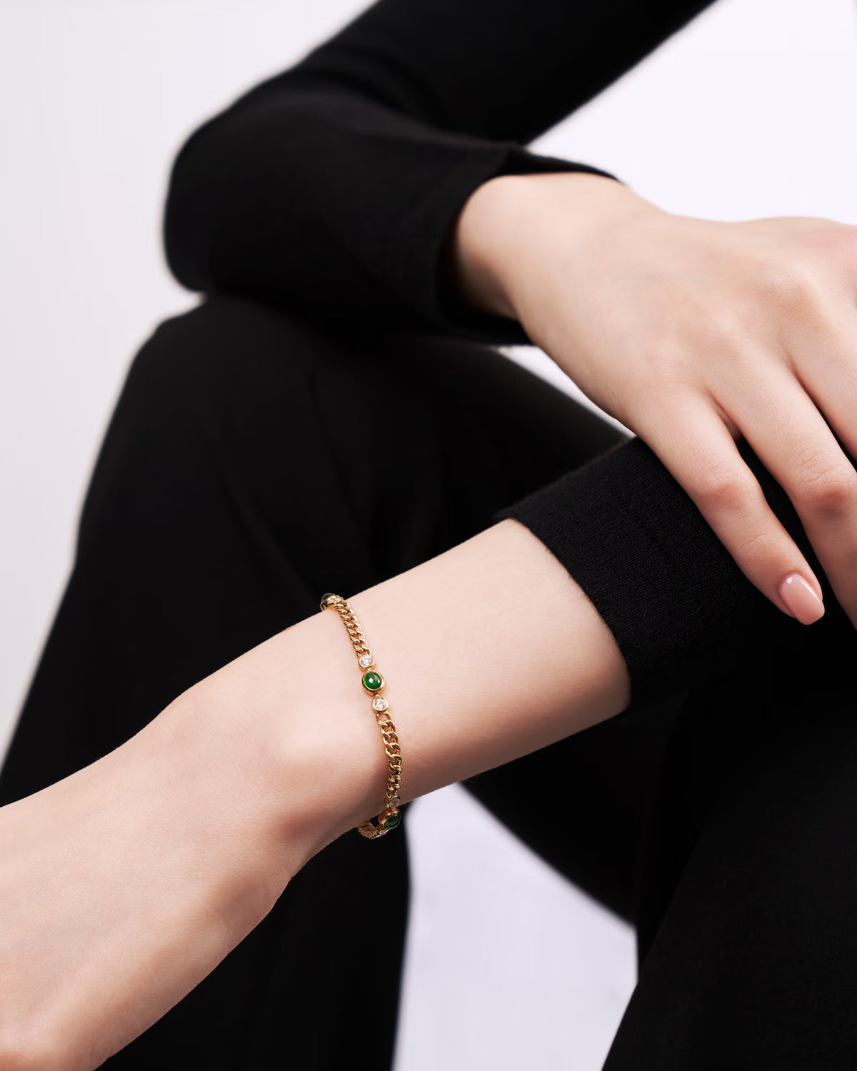 TSAVORITE CUBAN LINK BRACELET